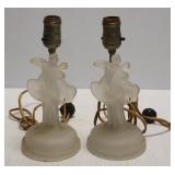 Pair of Art Deco Frosted Lamps