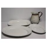 Ironstone Platters & Pitcher