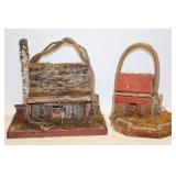 2 Cabin Bird Houses