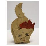 Vintage Wooden Cat Doorstop