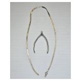 Sterling Wishbone & Necklace