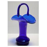 Blenko Cobalt Glass Basket