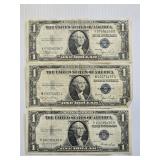 (3) $1 Dollar Silver Certificates