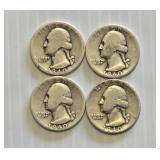(4) 1940 United States Washington Quarters