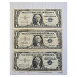 (3) $1 Dollar Silver Certificates