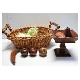 Basket w/ Faux Fruit