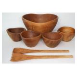 Wooden Salad Bowl Set