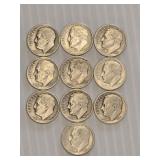 (10) 1946 United States Roosevelt Dimes