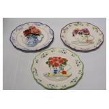Set of 3 Decorative Flower Plates