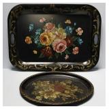 2 Tole Painted Trays