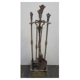 Ornate Brass Hearth Tools