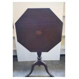 Octagonal Tilt Top Table w/ Shell Inlay