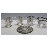 Silver Overlay Trivet & Cream & Sugars