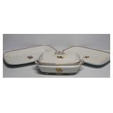 Tea Leaf Ironstone Platters & Covered Vegetable