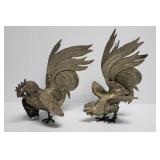 Brass Fighting Cocks