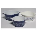Pyrex Colonial Mist Blue & White Nest of 3 Bowls