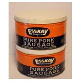 2 Esskay Pork Sausage Tins