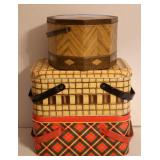 3 Metal Picnic Baskets