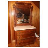 Walnut Victorian Dresser w/ Mirror