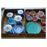 2 Trays of Glass Child's Tea Set