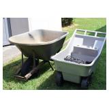 True Temper Wheelbarrow & Rubbermaid Yard Cart