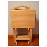 Wooden TV Trays on Stand