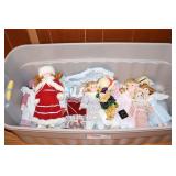 Porcelain Collector Dolls in Tote