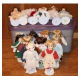 Porcelain Collector Dolls in Tote