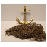 Brass Anchor & Fish Net