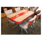 1950's Chrome Dinette Table w/ 4 Chairs