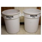 2 Rubbermaid Brute Trash Cans