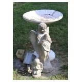 Concrete Angels & Composite Birdbath