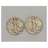 (2) 1944 Walking Liberty Half Dollars