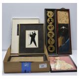 2 Trays of Framed Art & Mirrors