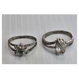 2 Vintage Sterling Silver Rings