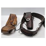 Leather Western Holster Pistol Rig & Extra Belt