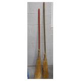 2 Vintage Handmade Brooms