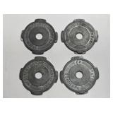 4 Metal 45 RPM Vinyl Record Insert Adapters