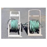 2 Garden Hose Reels w/ Hose