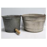 Galvanized Bucket & Calf Feeder