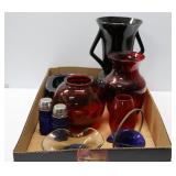 Tray Lot of Colored Glass