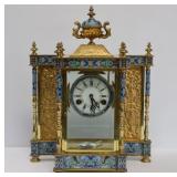 Chinese Closinee & Gilt Brass Mantle Clock