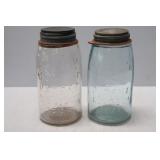 2- Masons 1858 Patent Fruit Jars
