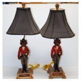 Pair of Fox Master of the Hunt Lamps