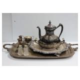 Silverplate Trays, Coffee Pot, Misc. Silverplate