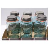 6- Ball Quart Blue Fruit Jars