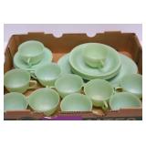 Fire King Jadeite Cups, Saucers, Bowls, Platter