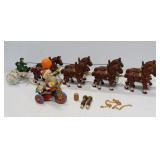 Cast Iron Team of 8 Horses