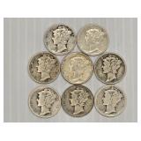 (8) Mercury Silver Dimes