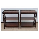 Pair of Mahogany 3-Tier End Tables